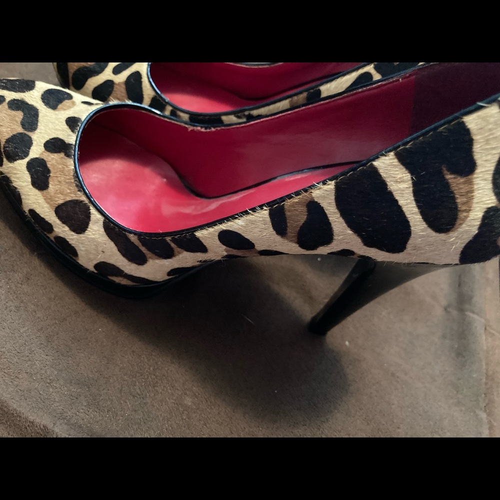 Leopard print heels.